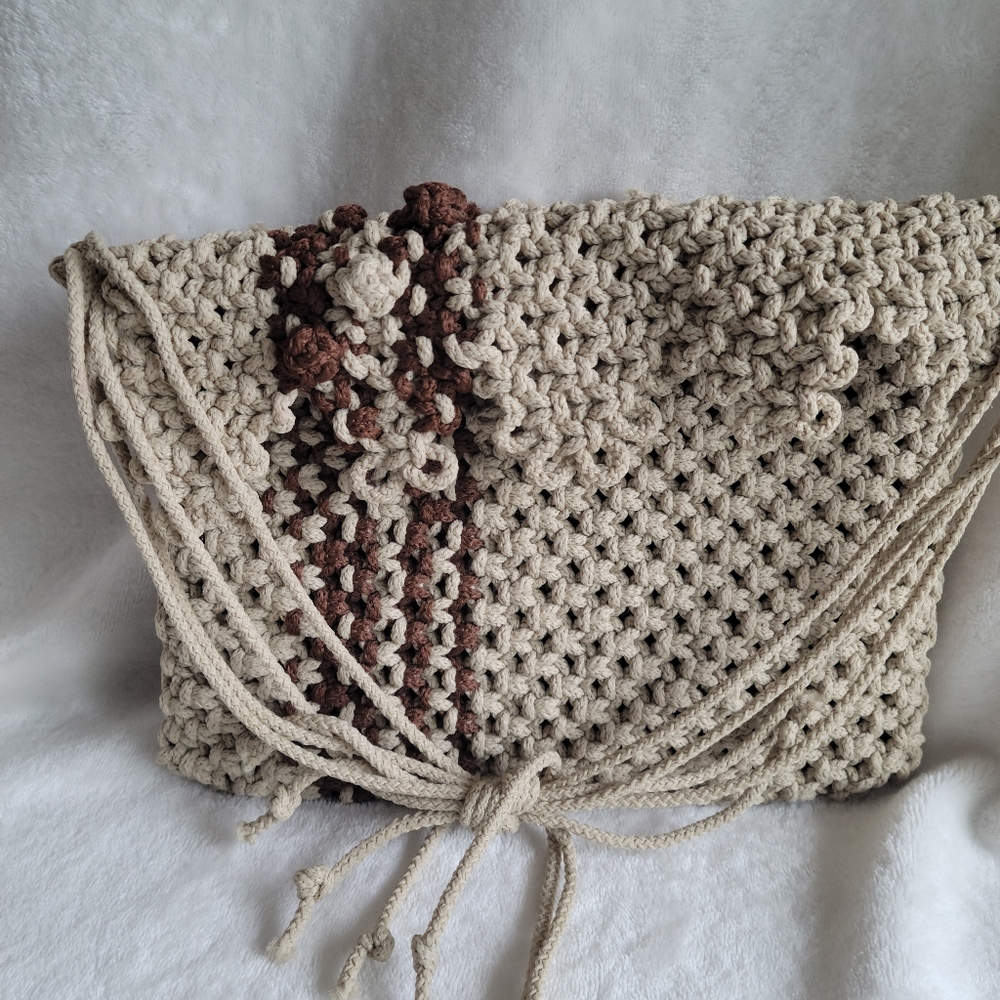 Retro Boho hippie woven rope purse unusual